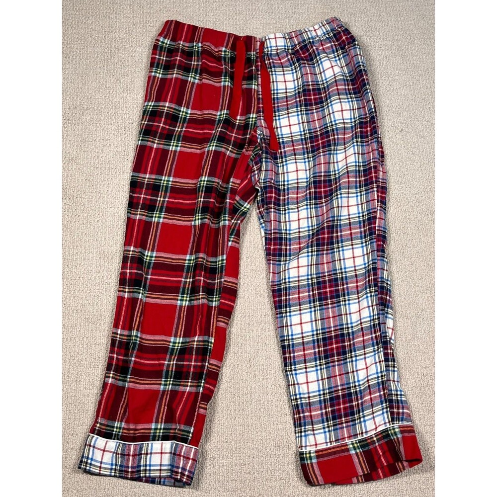 Lands End Pajama Pants Womens Size Large 14 16 Contrast Plaid Flannel Holiday